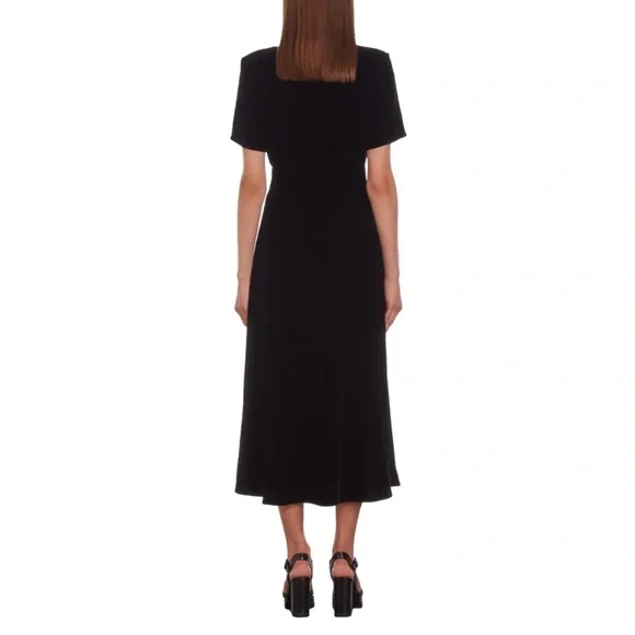 🖤 NWT The Kooples Black Velvet Short Sleeve Midi Dress | $445 Retail! - Picture 5 of 10